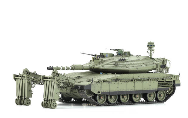 Merkava Mk.4/4LIC w/Nochri-Kal Mine Roller System, Israel Main Battle ...