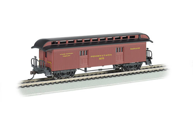 Bachmann Personenwagen HO – PRR Gepäckwagen, Oldtimer-Design, 1:87, Mit RP25 Rädern