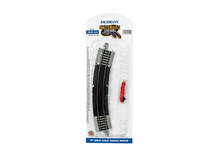 Bachmann Trains - Snap-Fit E-Z Track 9â Straight Terminal Rerailer W Wire 1 Card Nickel Silver Rail With Gray Roadbed Ho Scale