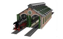 Five-bay Roundhouse with Nickel Silver E-Z Track - Bachmann Trains
