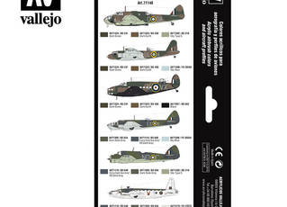 Kit De Peinture Vallejo RAF Coastal Command 1939-1945 - Pour Maquettes D'avions, Couleurs Historiques Précises